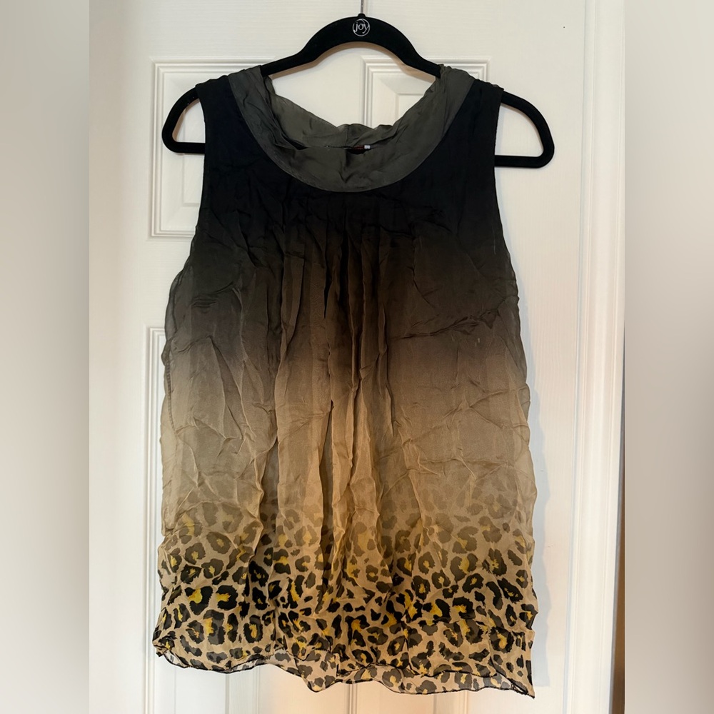 Elegant Ombre Leopard Print Blouse